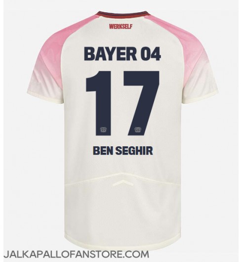 Bayer Leverkusen Eliesse Ben Seghir #17 Vieraspaita 2025-26 Lyhythihainen Bayer Leverkusen Eliesse Ben Seghir #17 Vieraspaita 2025-26 Lyhythihainen